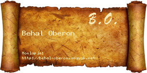 Behal Oberon névjegykártya