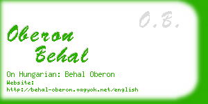 oberon behal business card